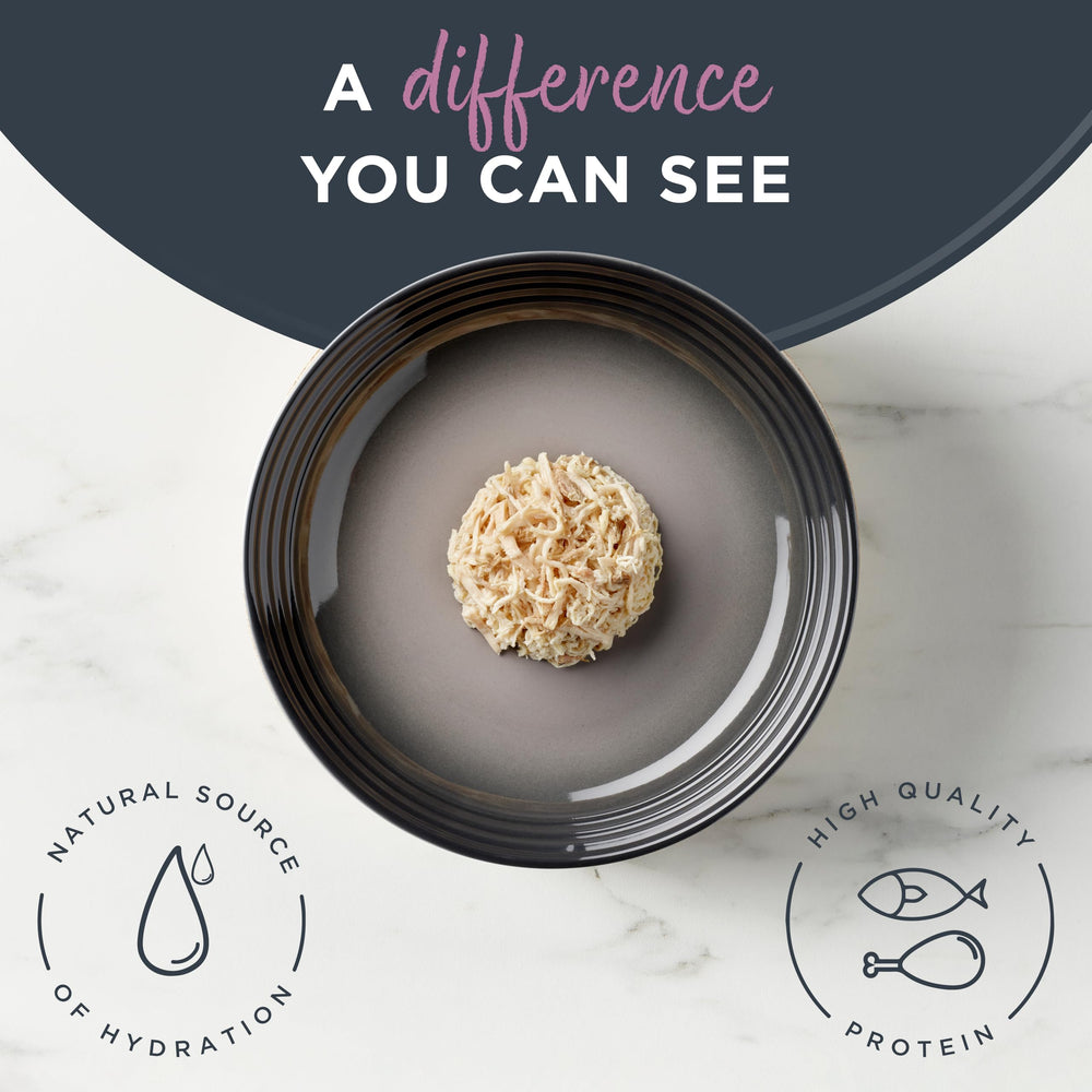 Reveal grain-free ingredients close-up emphasizes simple, natural nutrition your cat may enjoy.