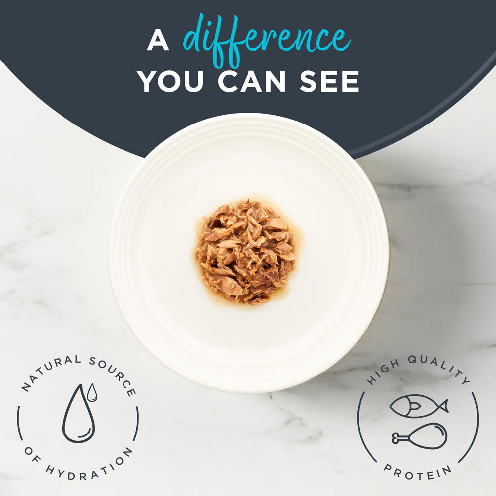 Reveal grain-free recipe closeup highlights simple ingredients your cat can digest.
