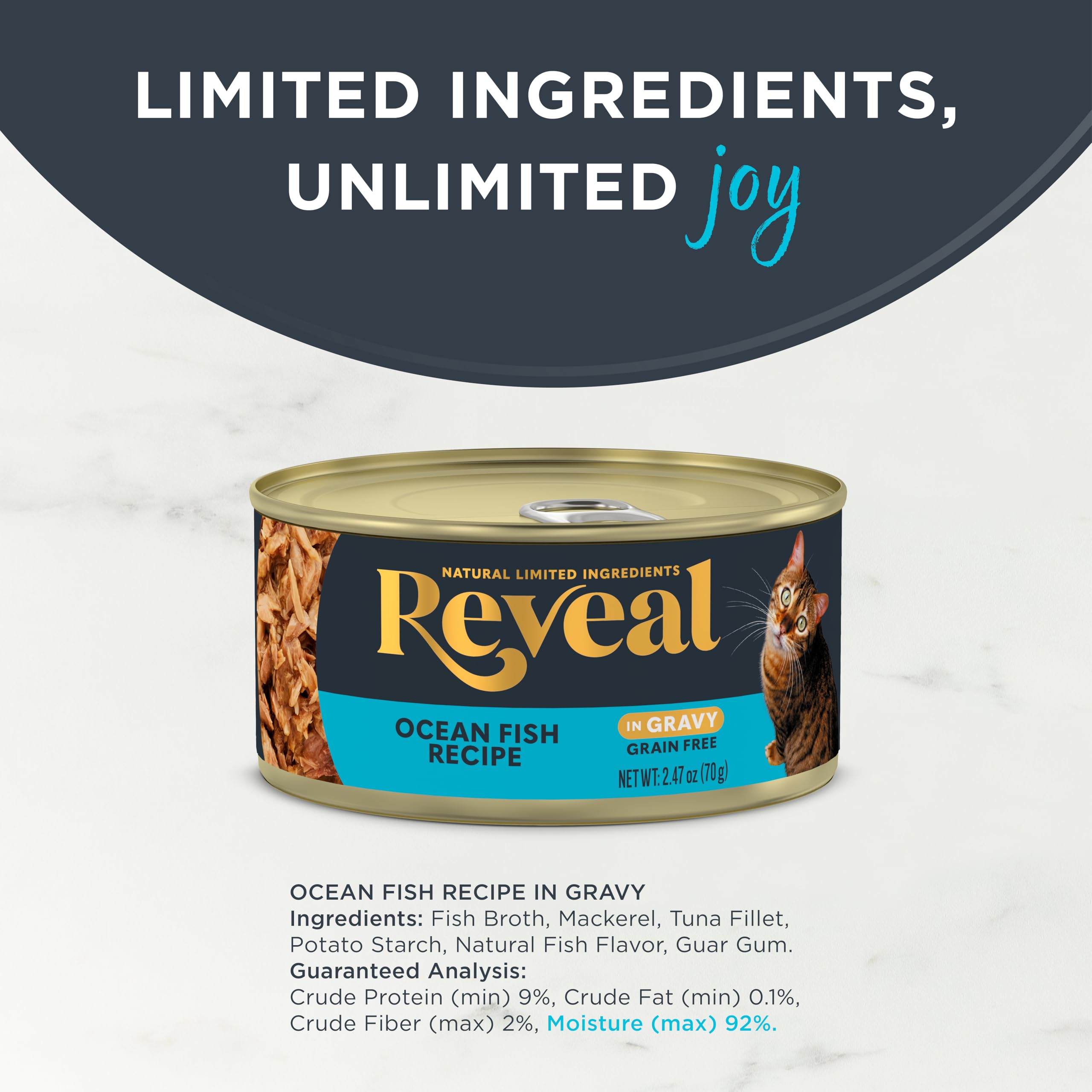 Reveal ocean fish in gravy image demonstrates hydrating broth and appealing texture.