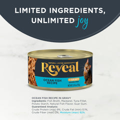 Reveal ocean fish in gravy image demonstrates hydrating broth and appealing texture.
