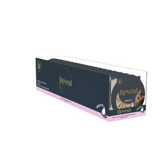 Reveal tuna-fillet-shrimp-broth-pots full product shot highlighting grain-free, high-protein nutrition for cats.