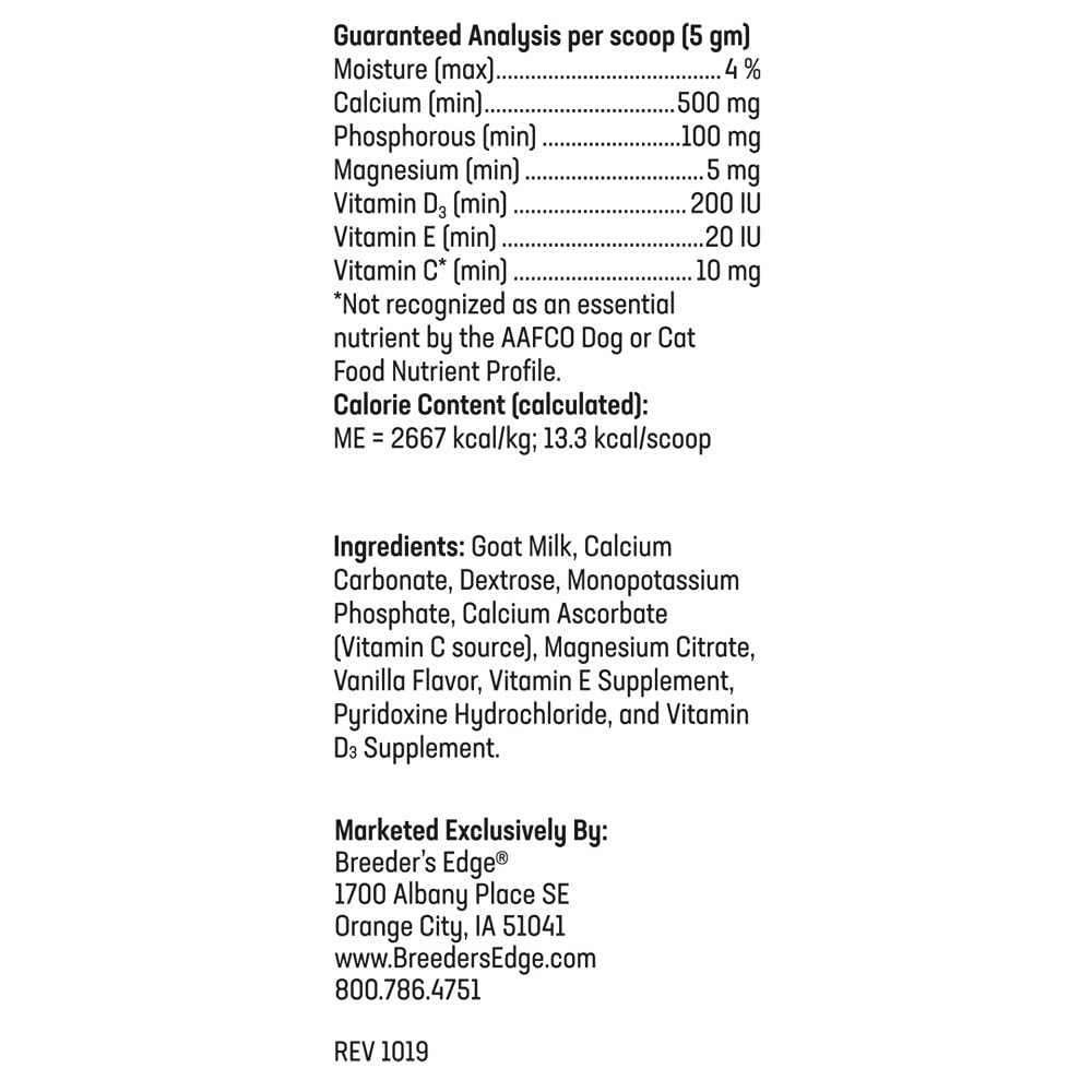 Revival Animal Health Breeder's Edge Oral Cal Plus powder mixes smoothly with food or liquids.