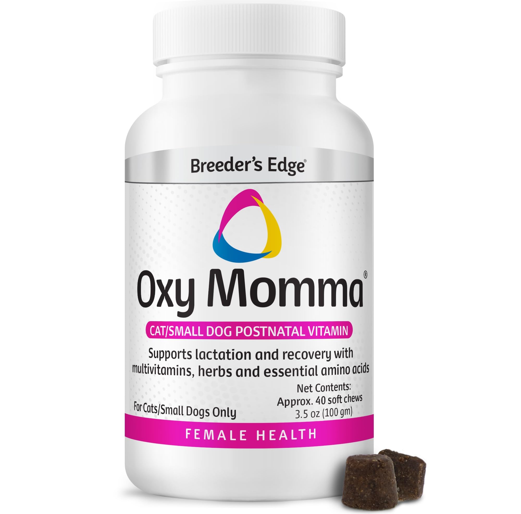Revival Animal Health Breeder's Edge Oxy Momma bottle closeup for postnatal recovery support