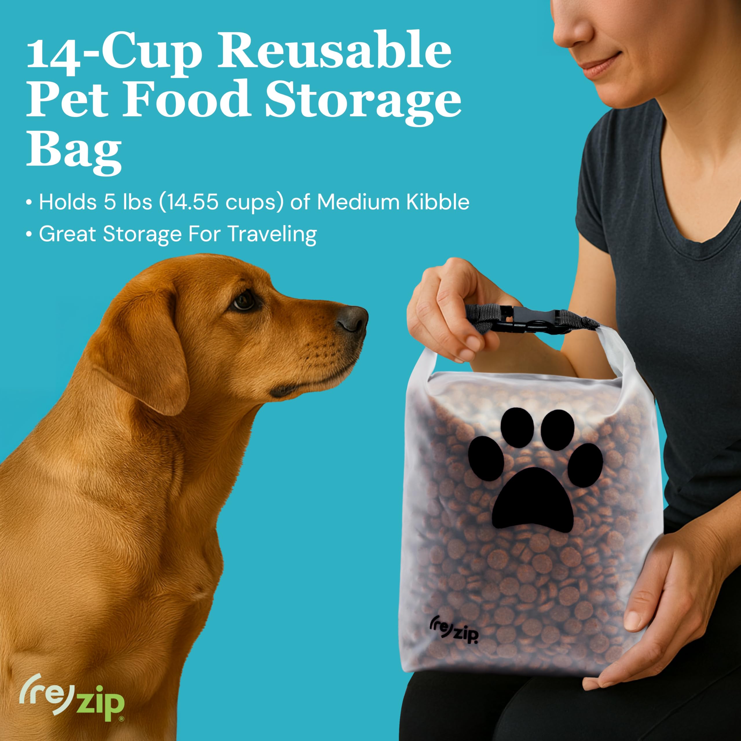 (re)zip Clip-and-handle view demonstrates secure transport for on-the-go meals.