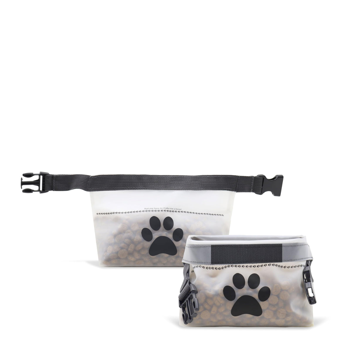 Rezip Clip N' Go Pet Bowl 2-Pack shown front view for travel-ready meals.