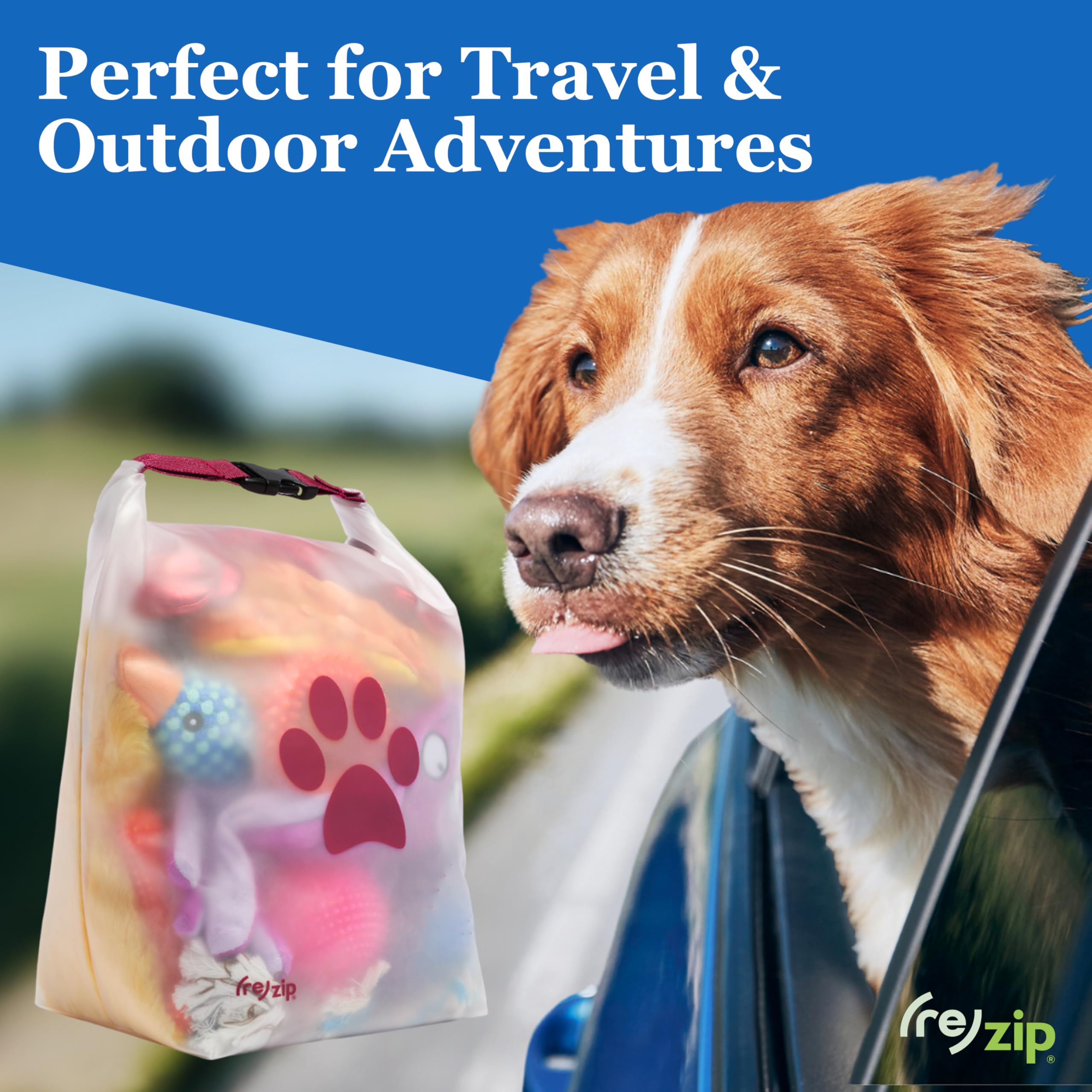 rezip large roll-top pet dry food storage bag ideal for long-term boarding and multi-pet households.