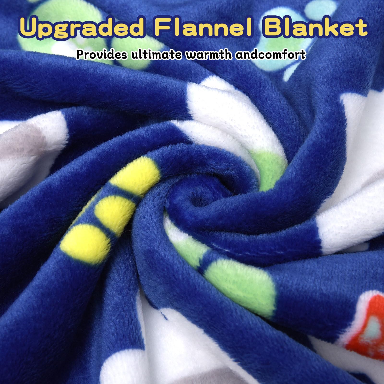 Rezutan dog blanket blue elephant paw reversible design for versatile warmth