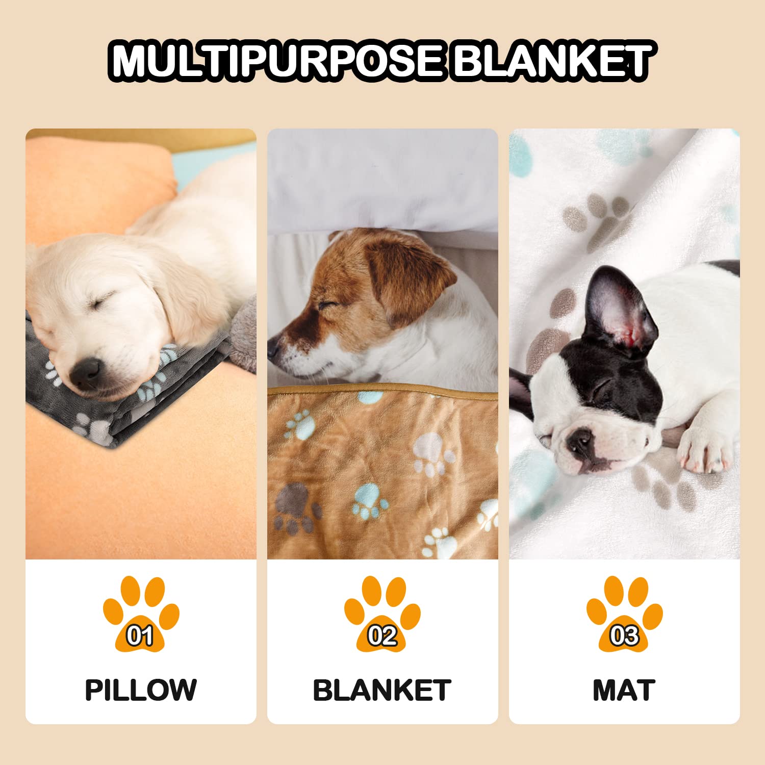 Rezutan three-color grey brown white palette highlights home decor while keeping pets cozy