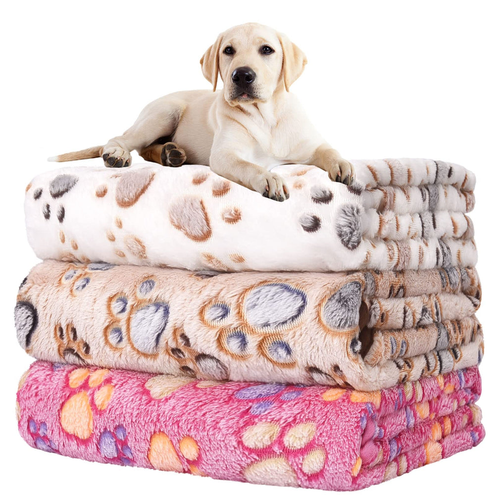 Rezutan dog blanket paw pattern, cozy and plush for snuggle time