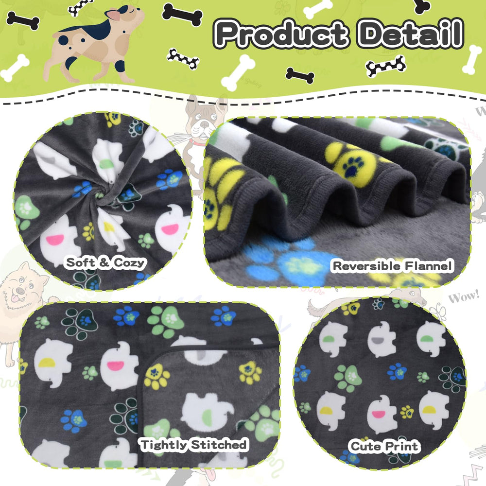 Rezutan dog blanket reversible elephant paw pattern for versatile indoor use.