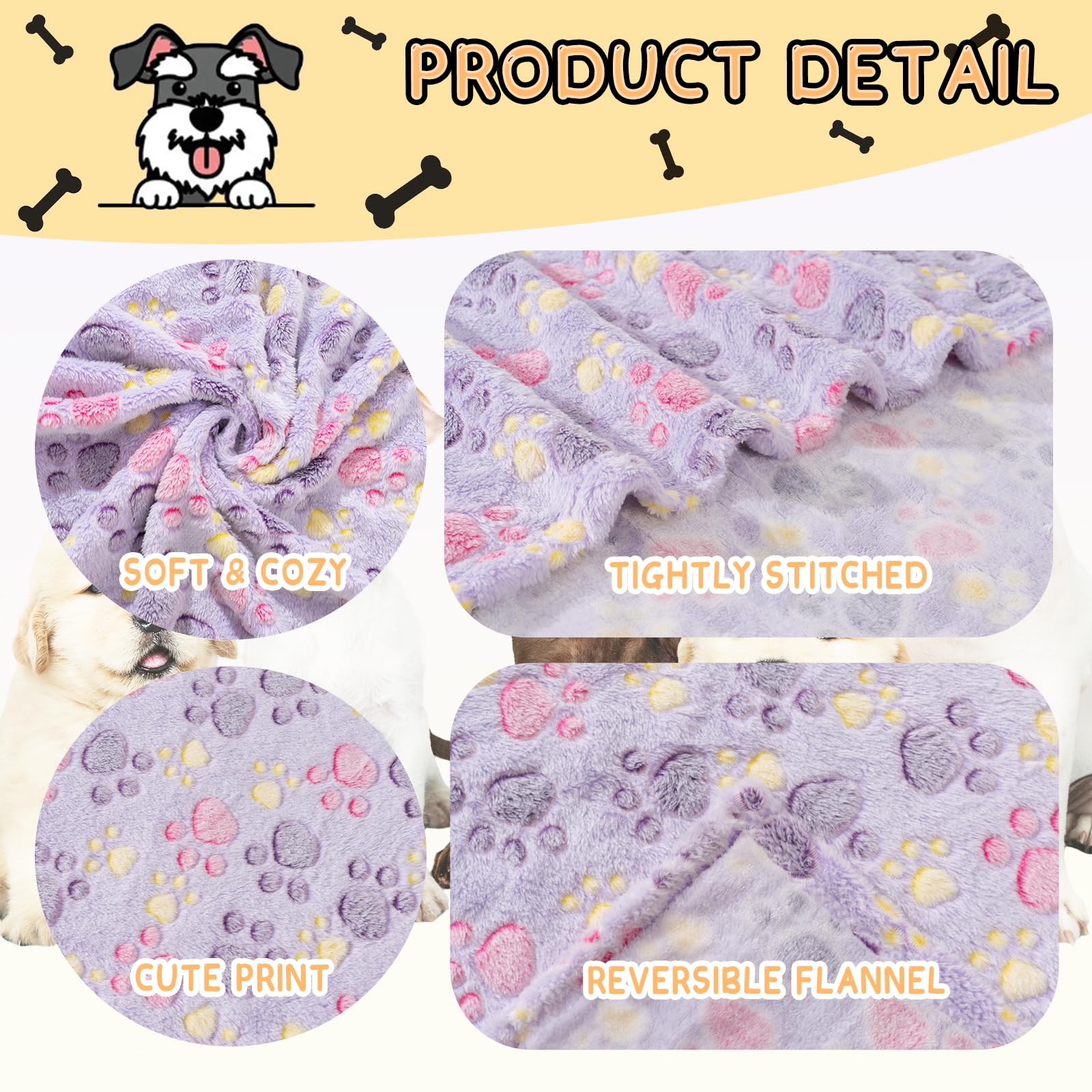 Rezutan soft flannel dog blanket for warm indoor comfort