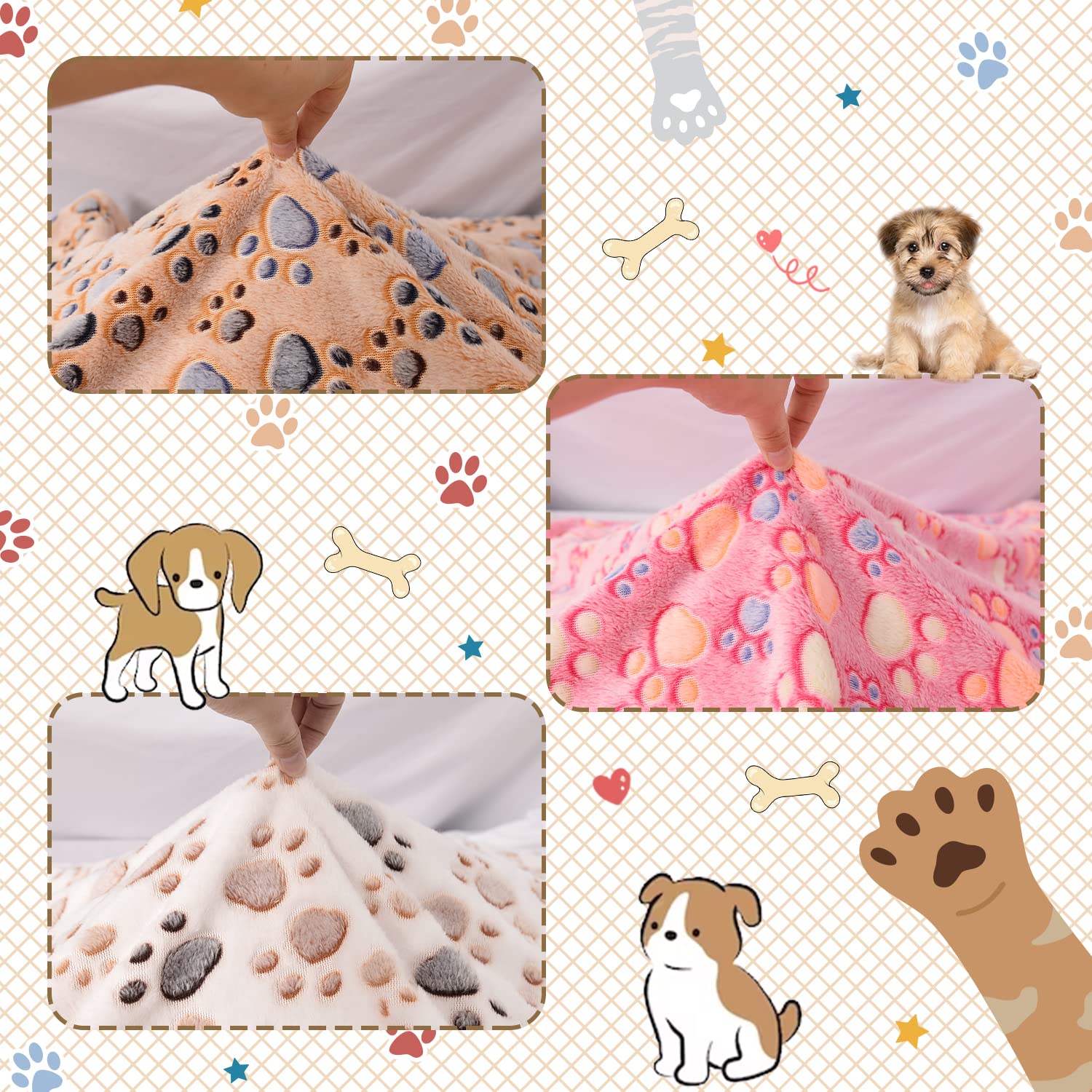 Rezutan large dog blanket 41x31 gives roomy coverage for big crates
