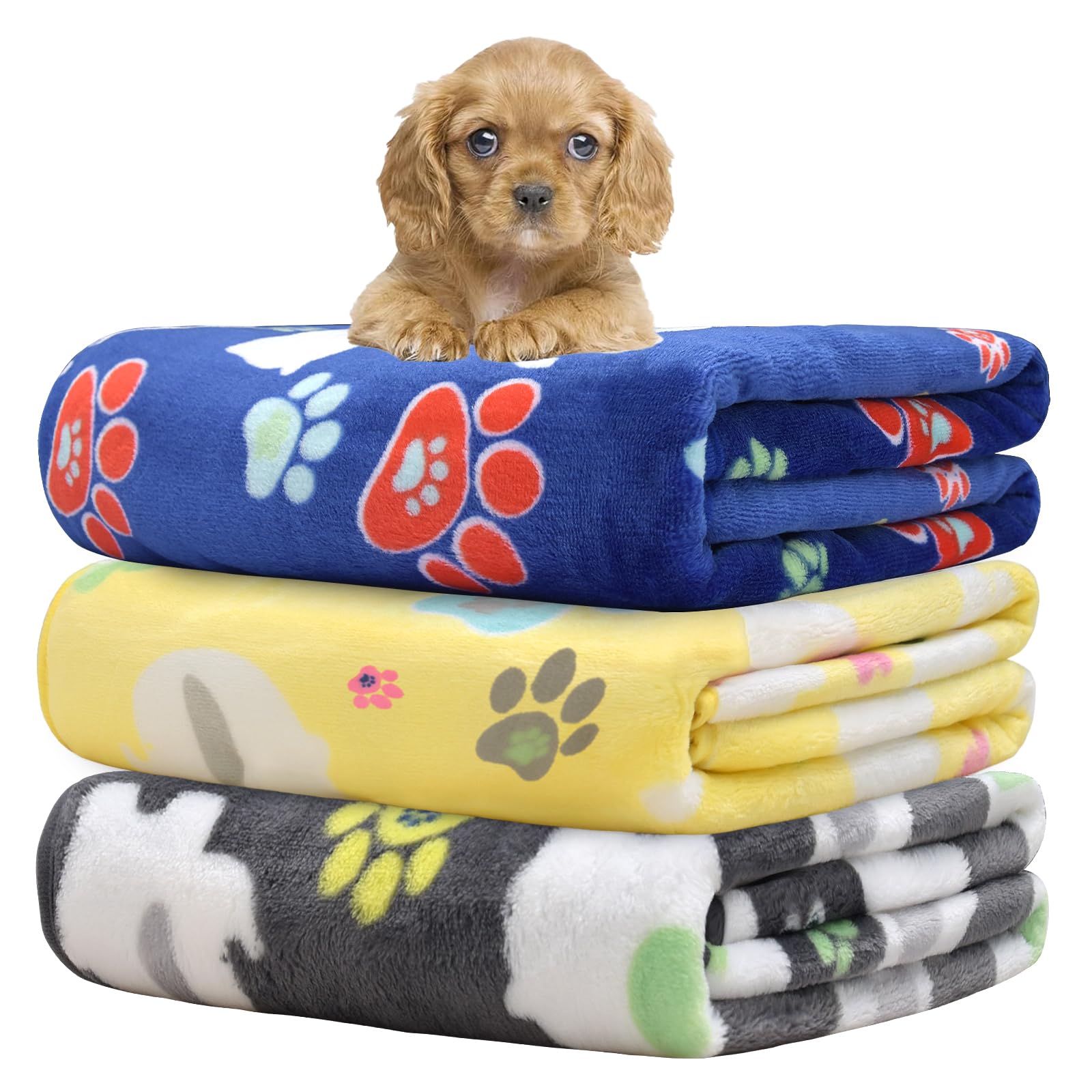 Rezutan mantas para perros pequeños, conjunto de tres, ideal para proteger muebles.