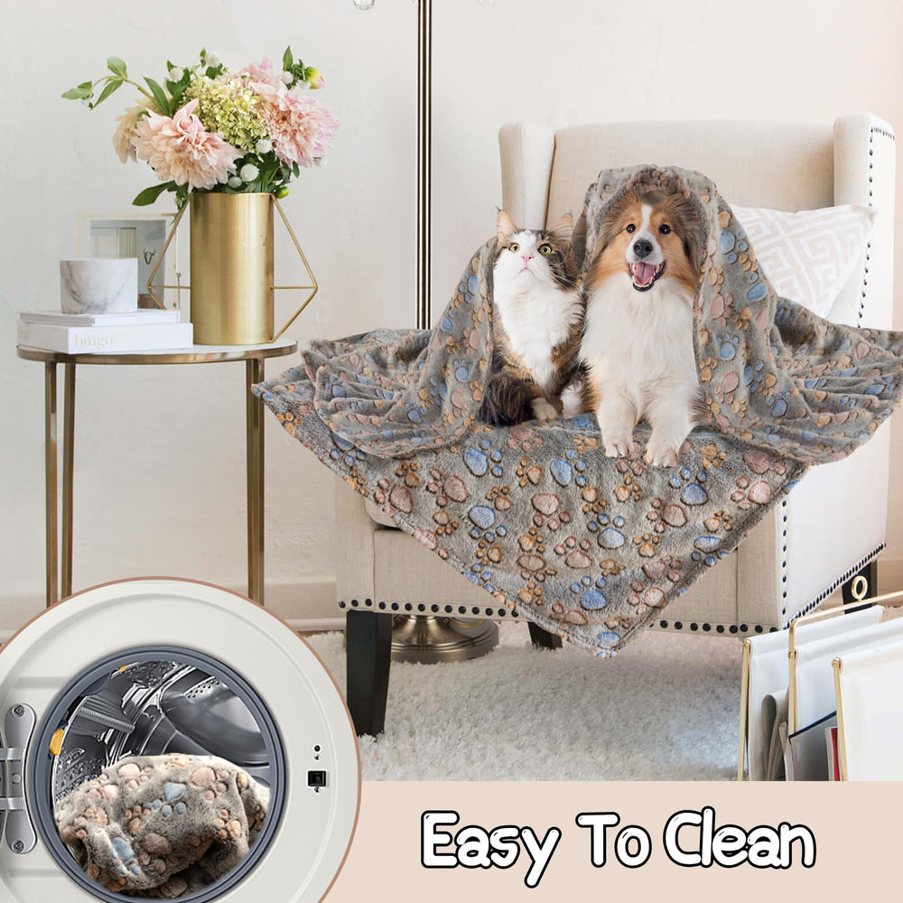 Rezutan packaging shows 3-blanket set, perfect for versatile pet spaces.