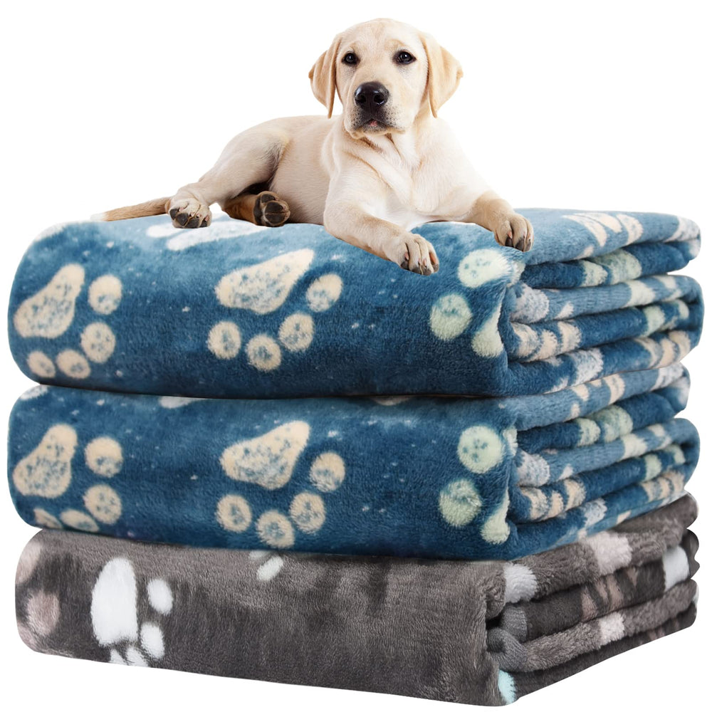 Rezutan premium dog blanket gray folded shows plush softness for large dogs