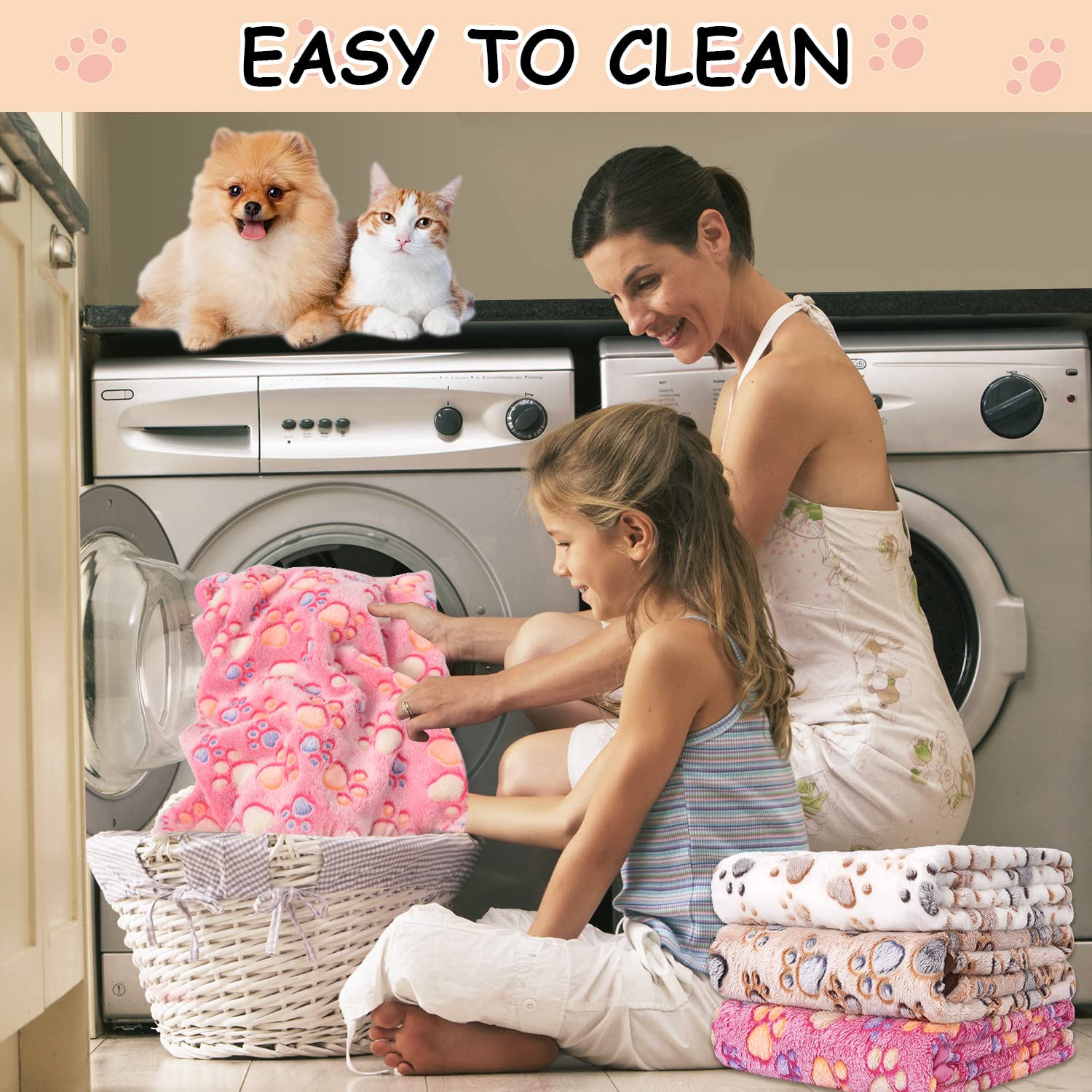 Rezutan soft flannel dog blanket gentle against fur and skin