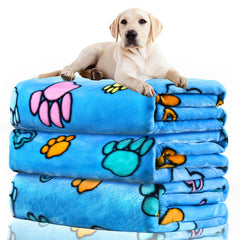 Rezutan soft fuzzy dog blanket pack blue, front view offering cozy coverage for pets