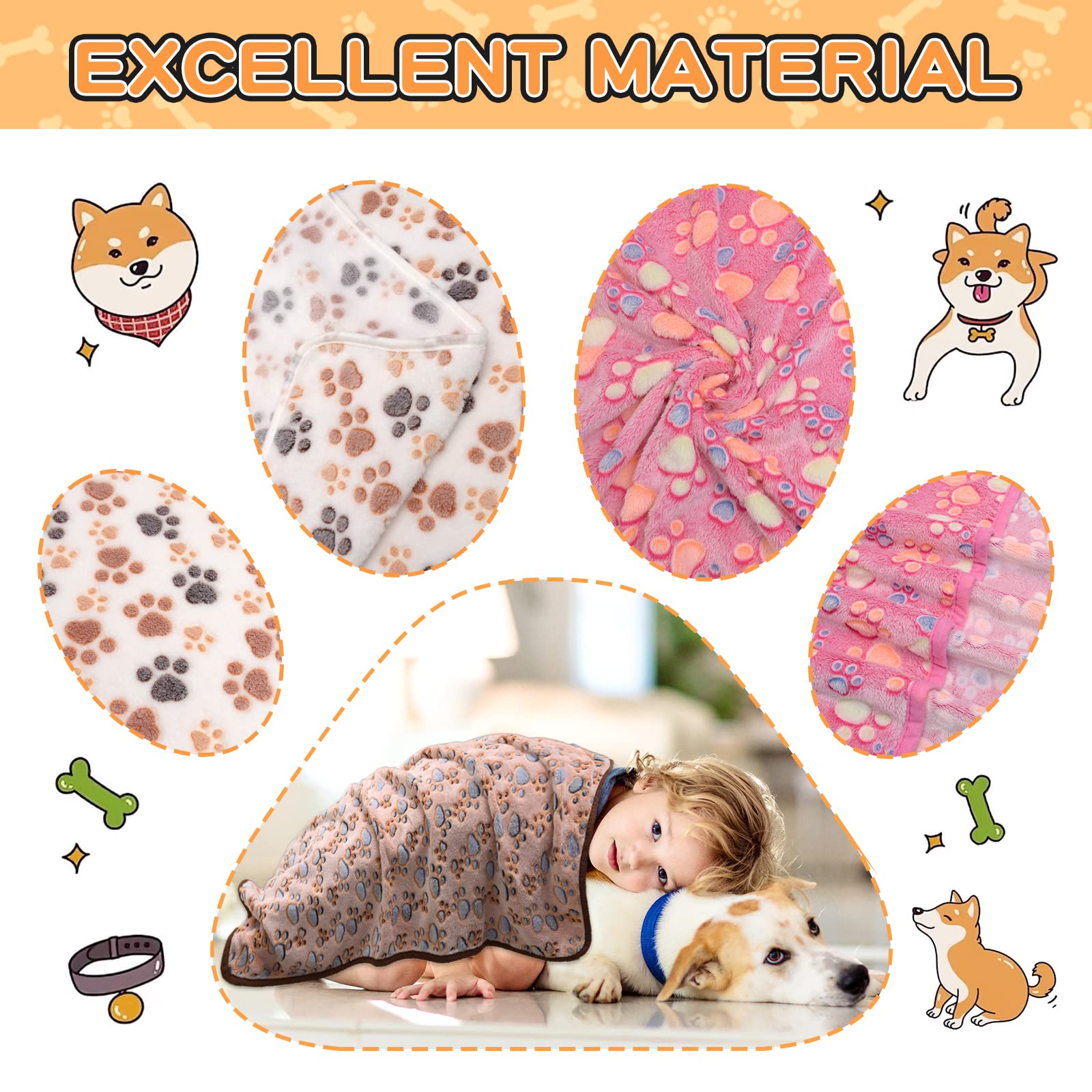Rezutan upgraded 3-pack blankets keep pets warm and reduce mess