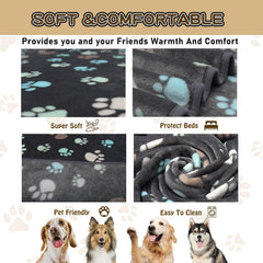 Rezutan Upgraded Dog Blanket in crate highlights generous size for large dogs' comfort.