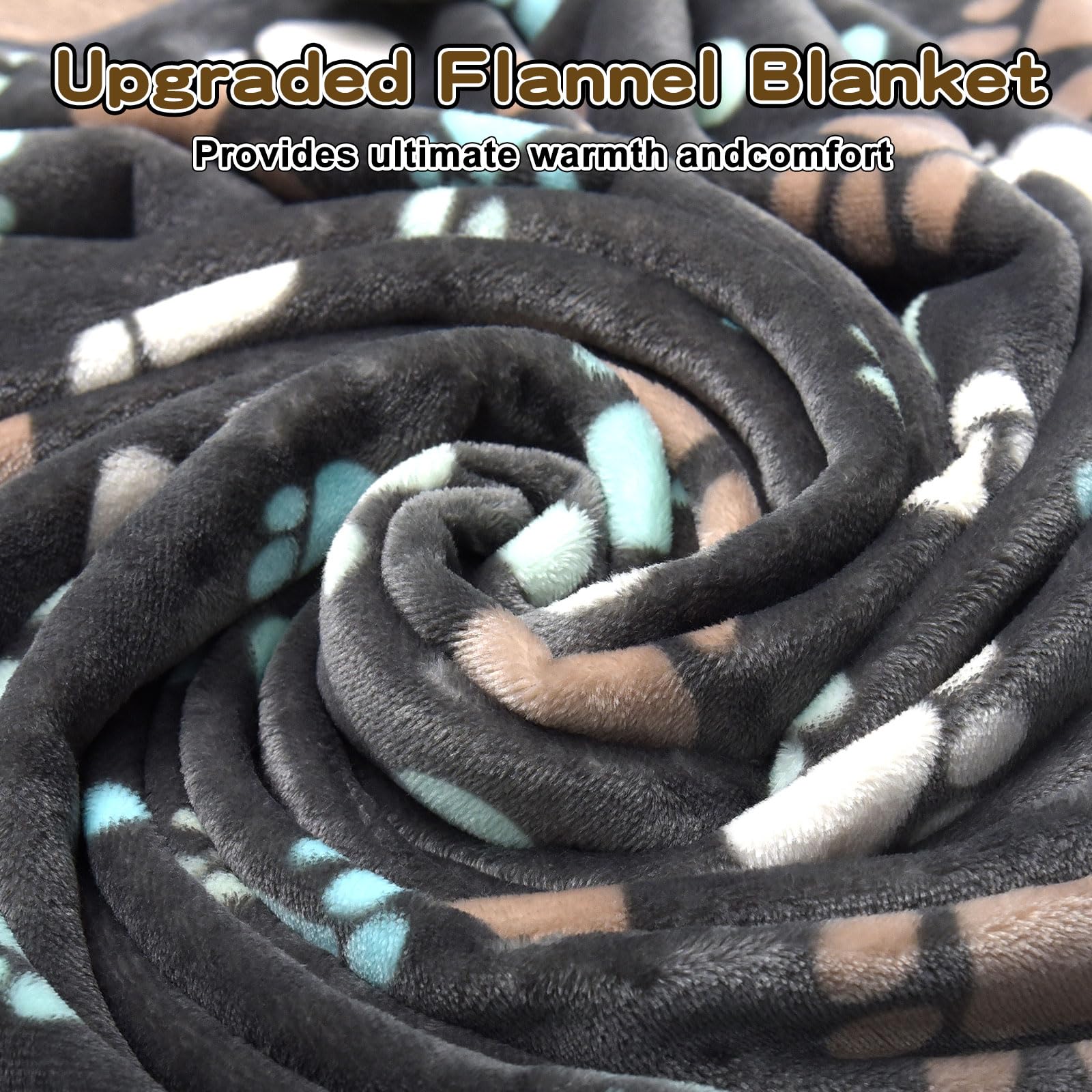 Rezutan Upgraded Dog Blanket soft-flannel fabric showcases plush, skin-friendly touch for calm pets.