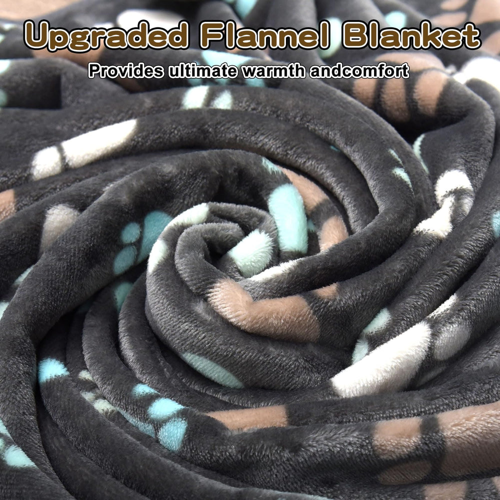Rezutan Upgraded Dog Blanket soft-flannel fabric showcases plush, skin-friendly touch for calm pets.