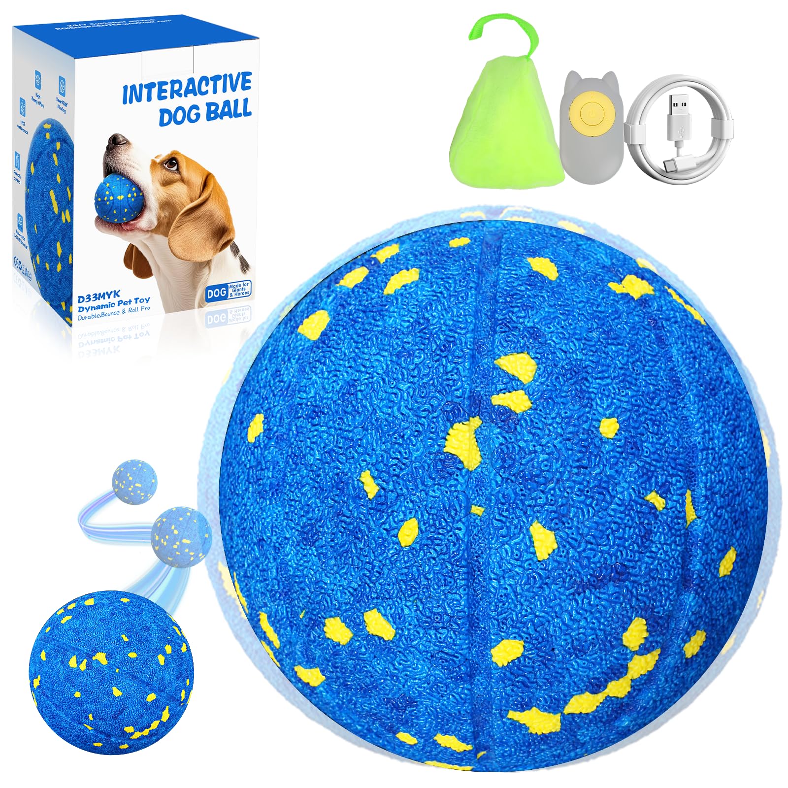 RGISHOP smart dog ball with remote control enables engaging indoor and outdoor play.