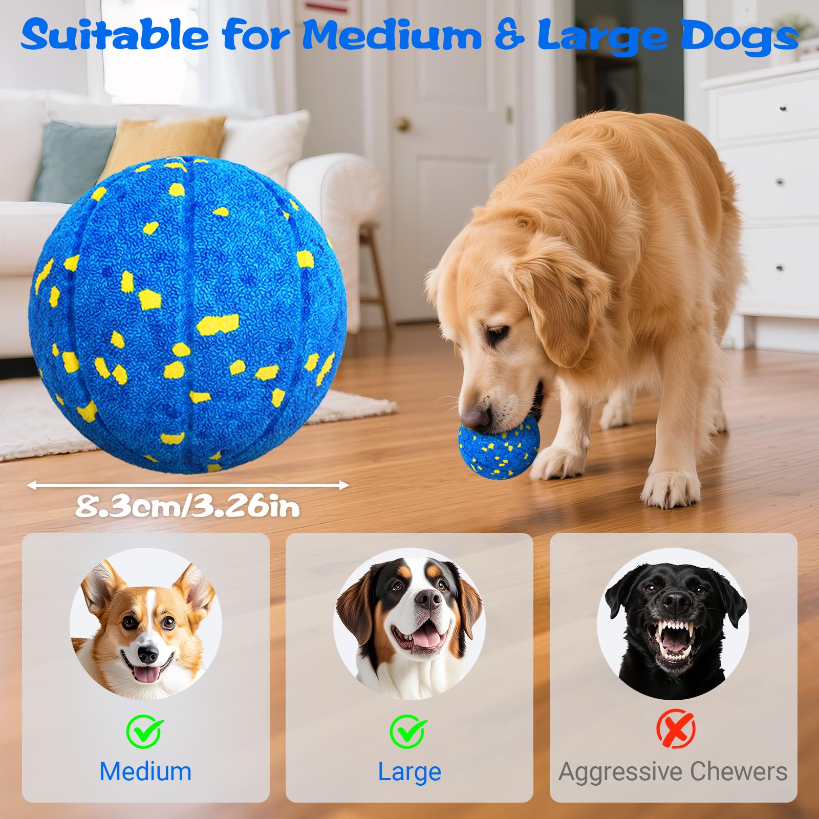 RGISHOP USB-C rechargeable dog ball provides hours of play on a single charge.