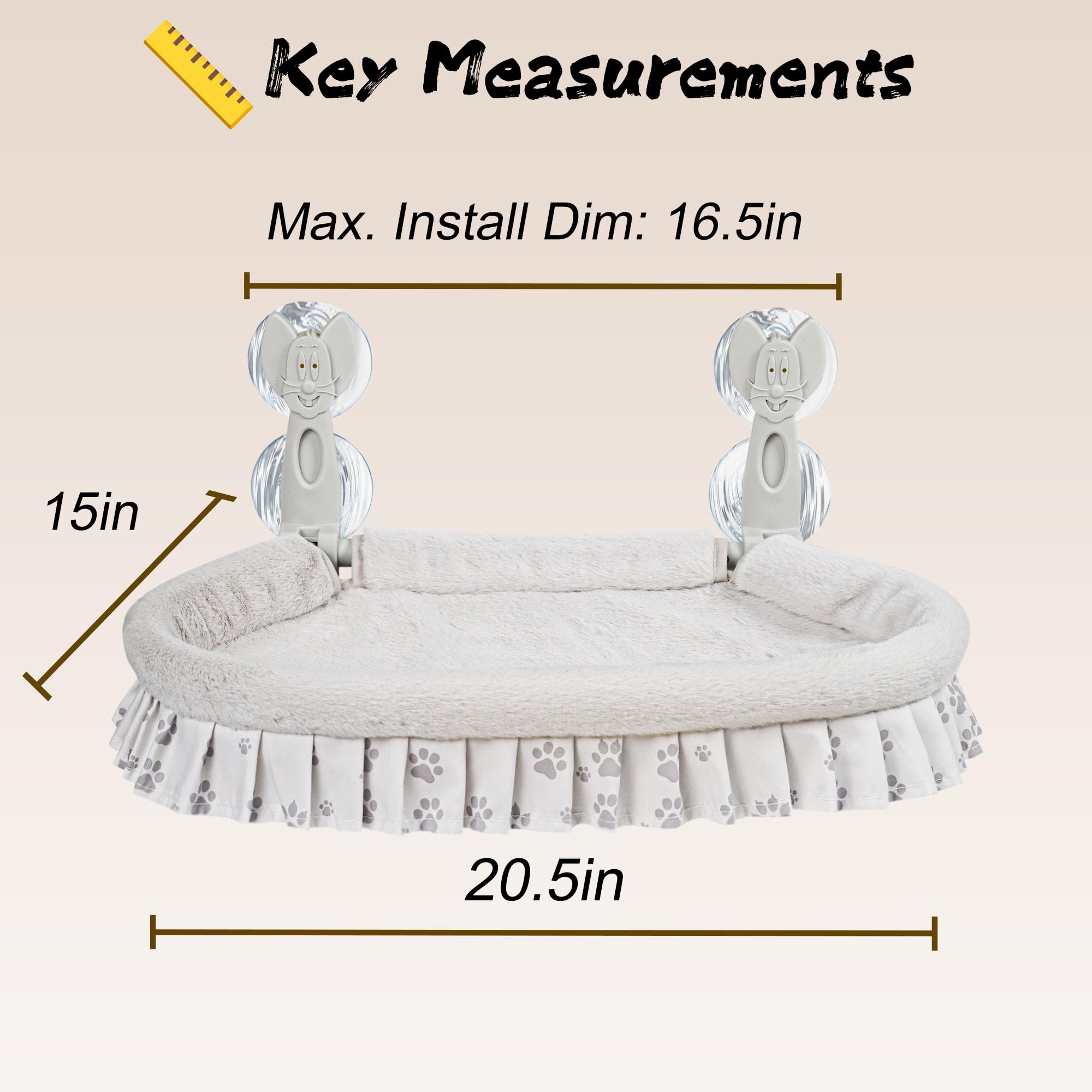 RherGrac cat window perch with four suction cups highlights secure attachment for active large cats.