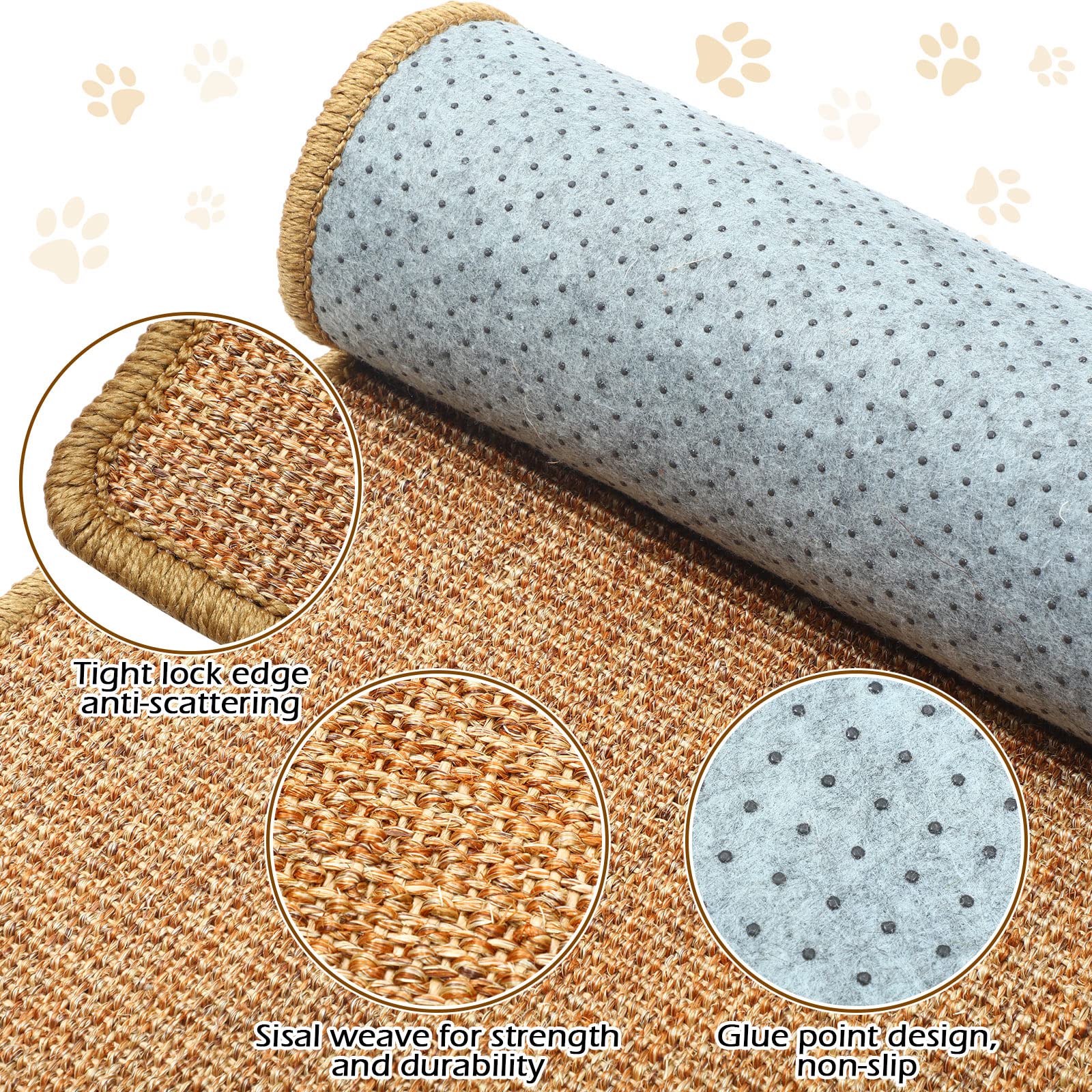 Riakrum sisal scratch pad with hemmed edges for safe claws.