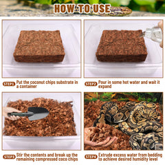 Riare coconut chip substrate terrarium bed provides soft bedding