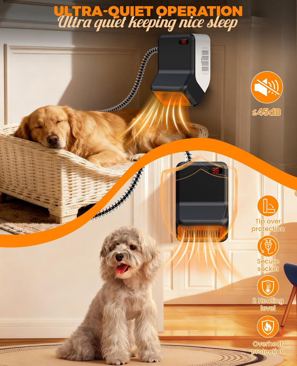 Ribgwo thermostat control close-up shows precise heat cycling for pets' comfort