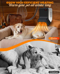 Ribgwo dog house heater wall-mount bracket demonstrates simple installation for kennels