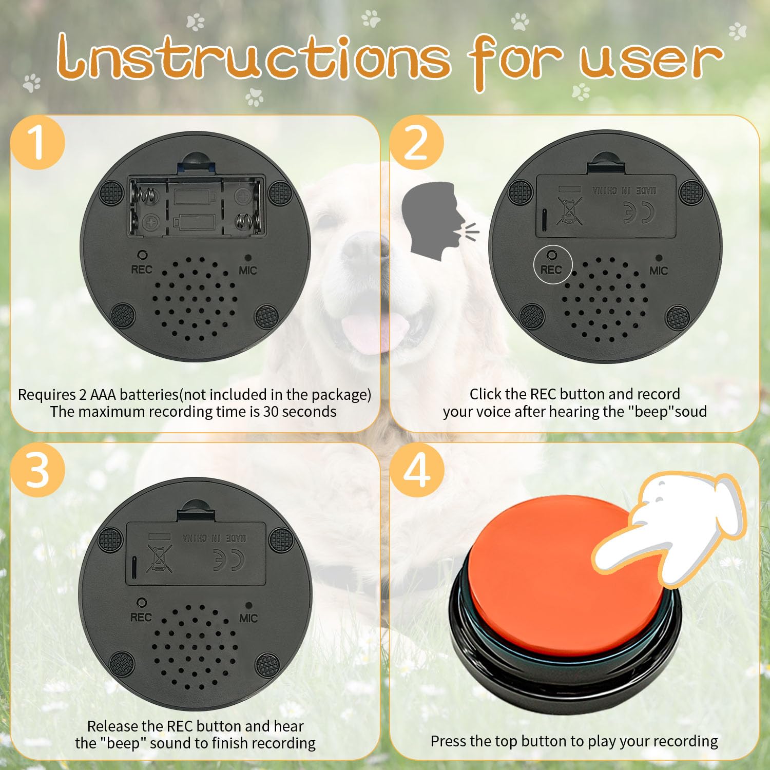 RIBOSY dog buzzer non-slip mat keeps buttons in place during training