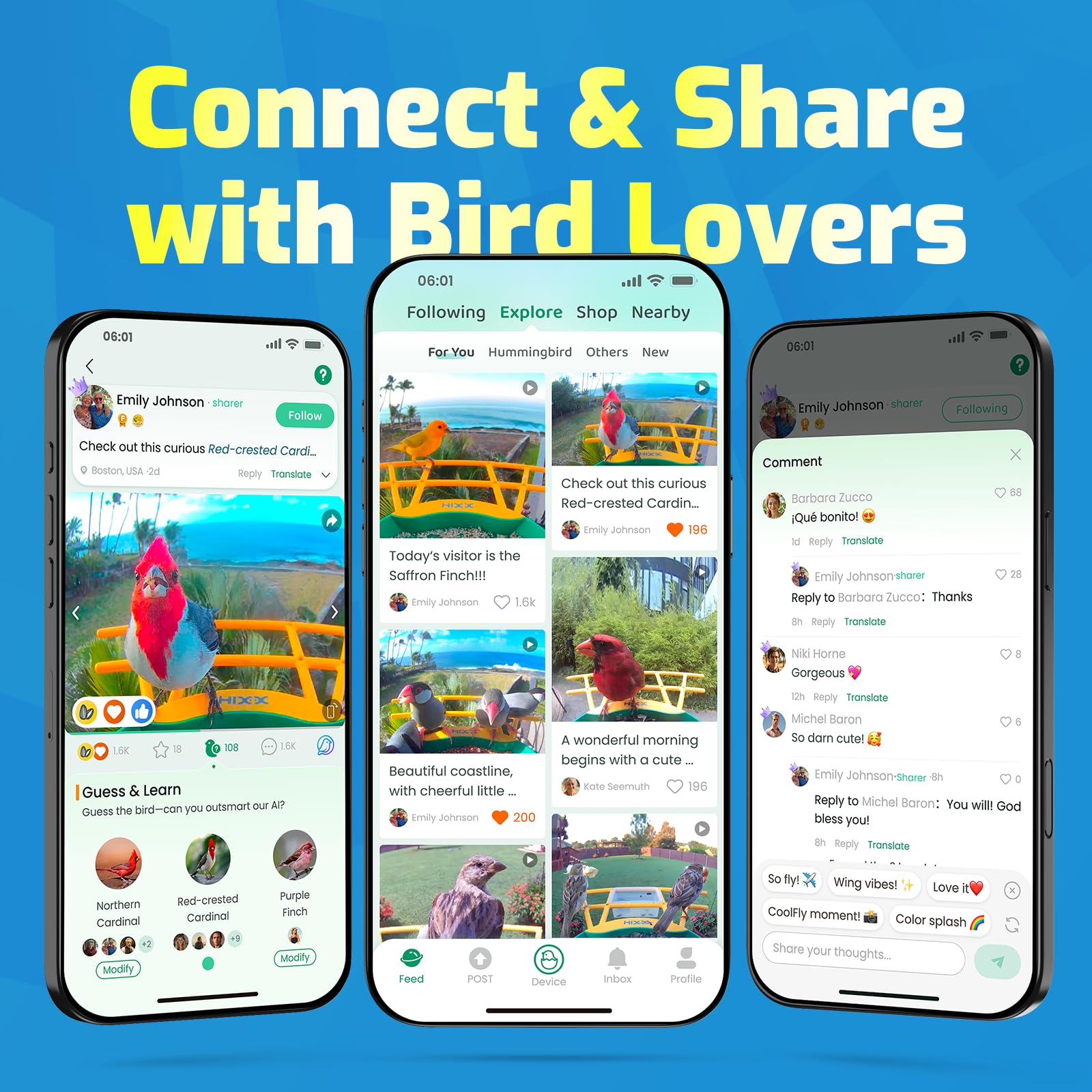 RichBird Live HD Birdwatching view with 3MP camera and wide lens