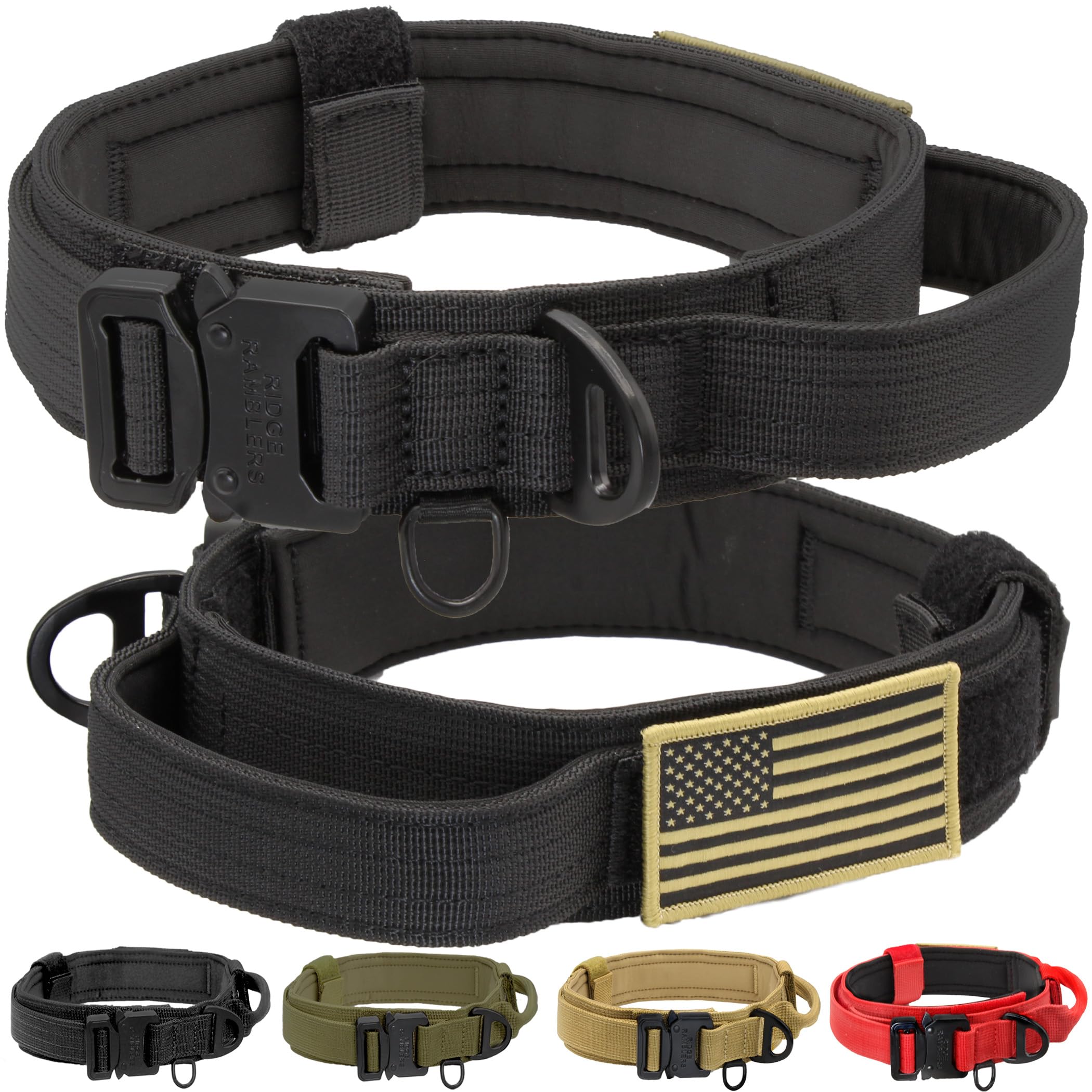 Ridge Ramblers tactical collar with Cobra buckle for rugged outdoor adventures.