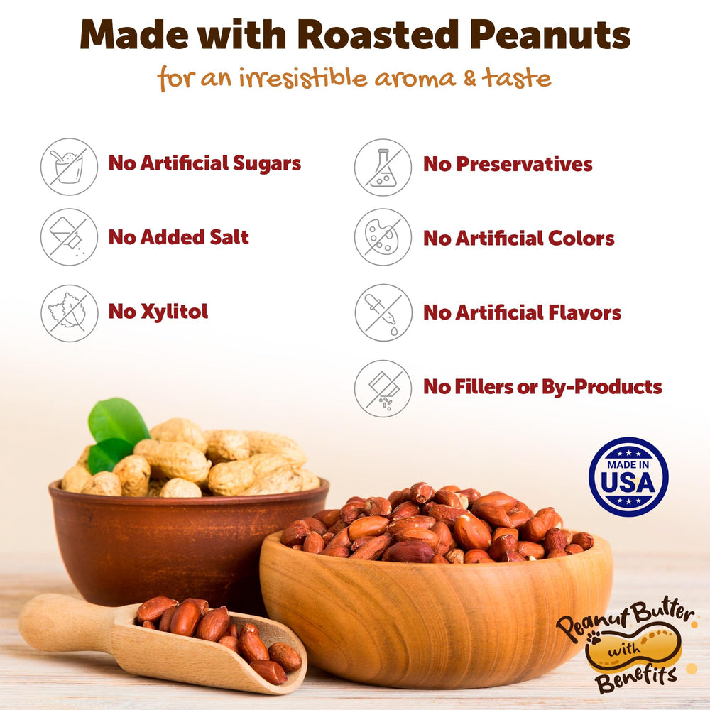 Riley's dog treat bowl with peanut butter spread for comforting moments.