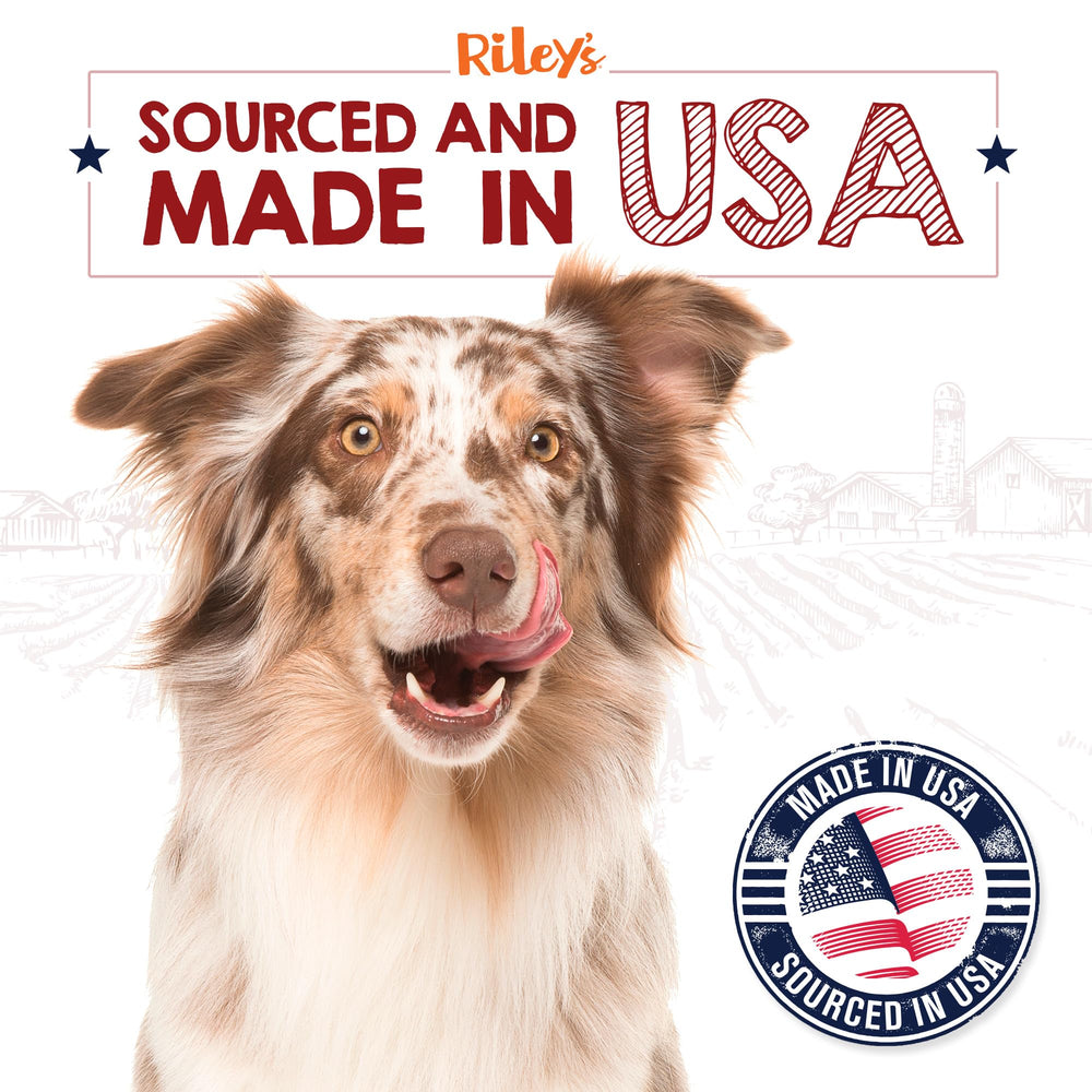 Ridley's USA-made dog treats with lamb lung, ready-to-serve.