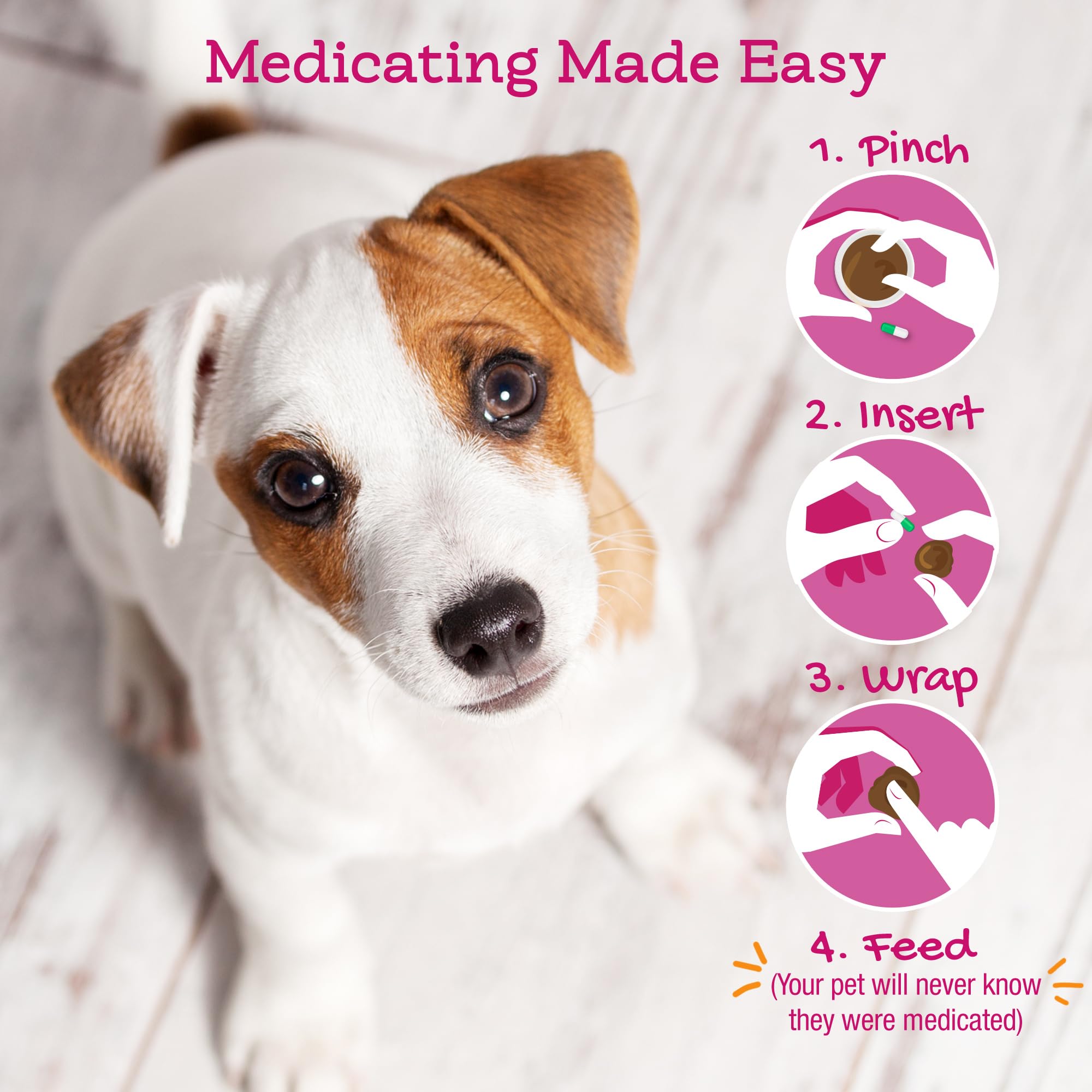 Riley's Pill Wrap moldable paste application demonstrates shaping around pills for masking taste