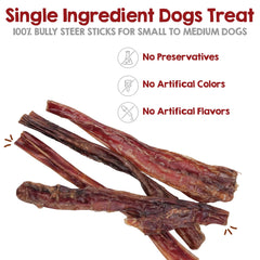 Riley's Steer Bully Sticks puppy-teething 5-6 inch chew supports healthy chewing.