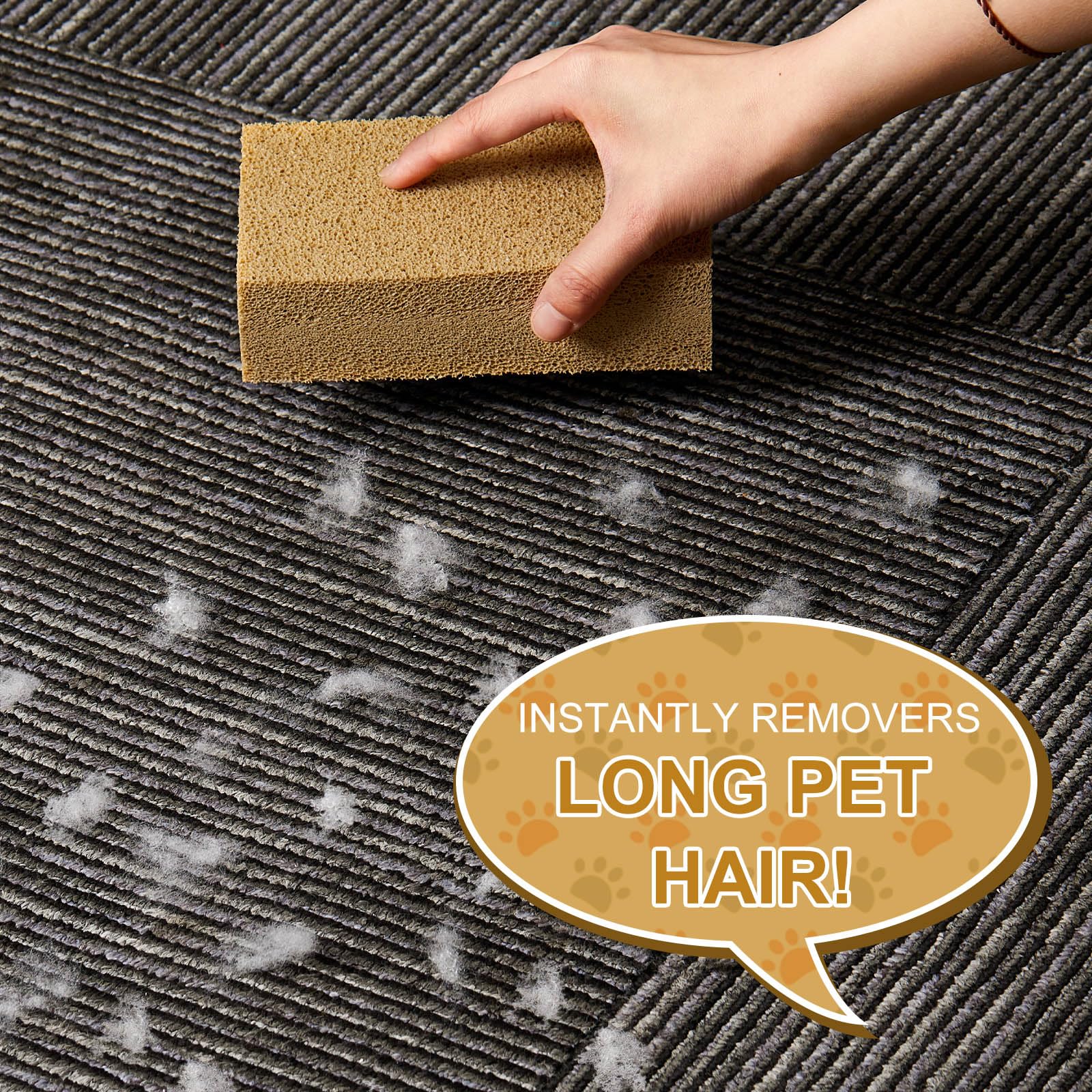 RimCereal pet hair remover sponge-clean-surfaces illustrates fast dirt and pollen removal