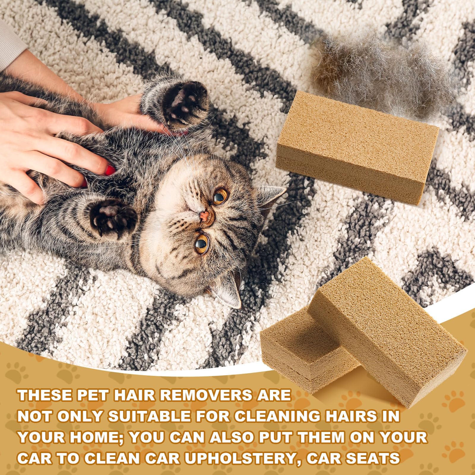 RimCereal pet hair remover sponge-durable-material highlights lasting rubber sponge