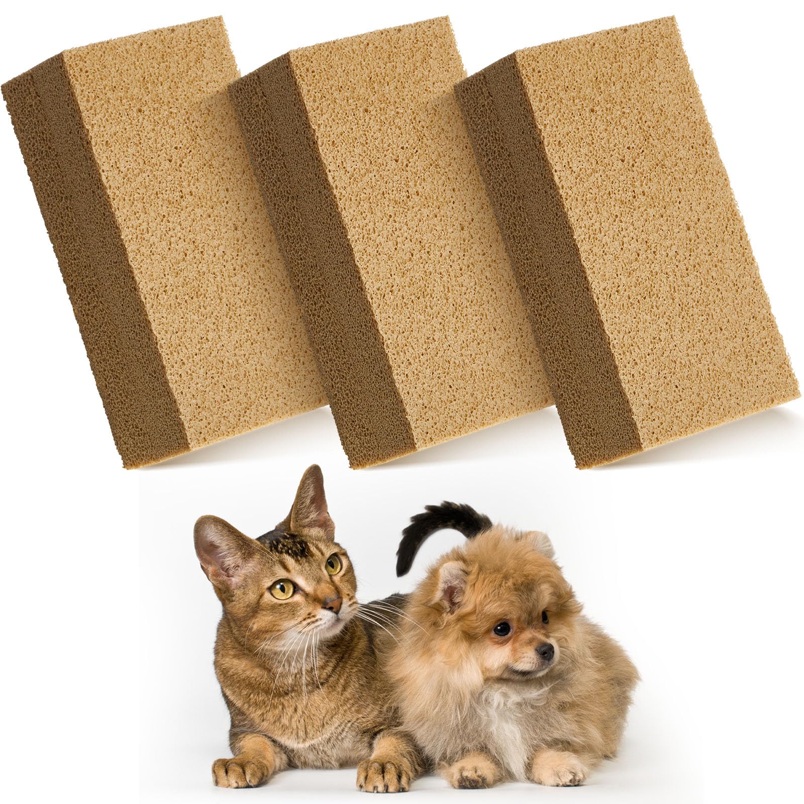 RimCereal pet hair remover sponge pack-3 for quick cleanup of dog and cat hair