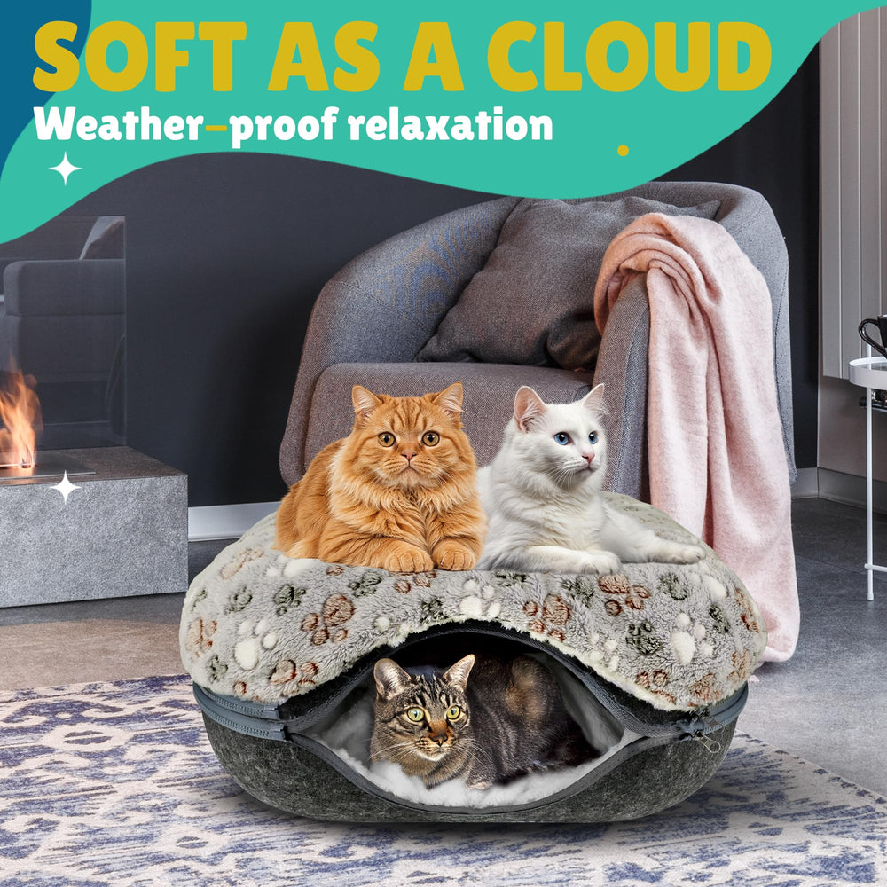 RINGTAIL Peekaboo Cat Cave dark gray fabric remains durable