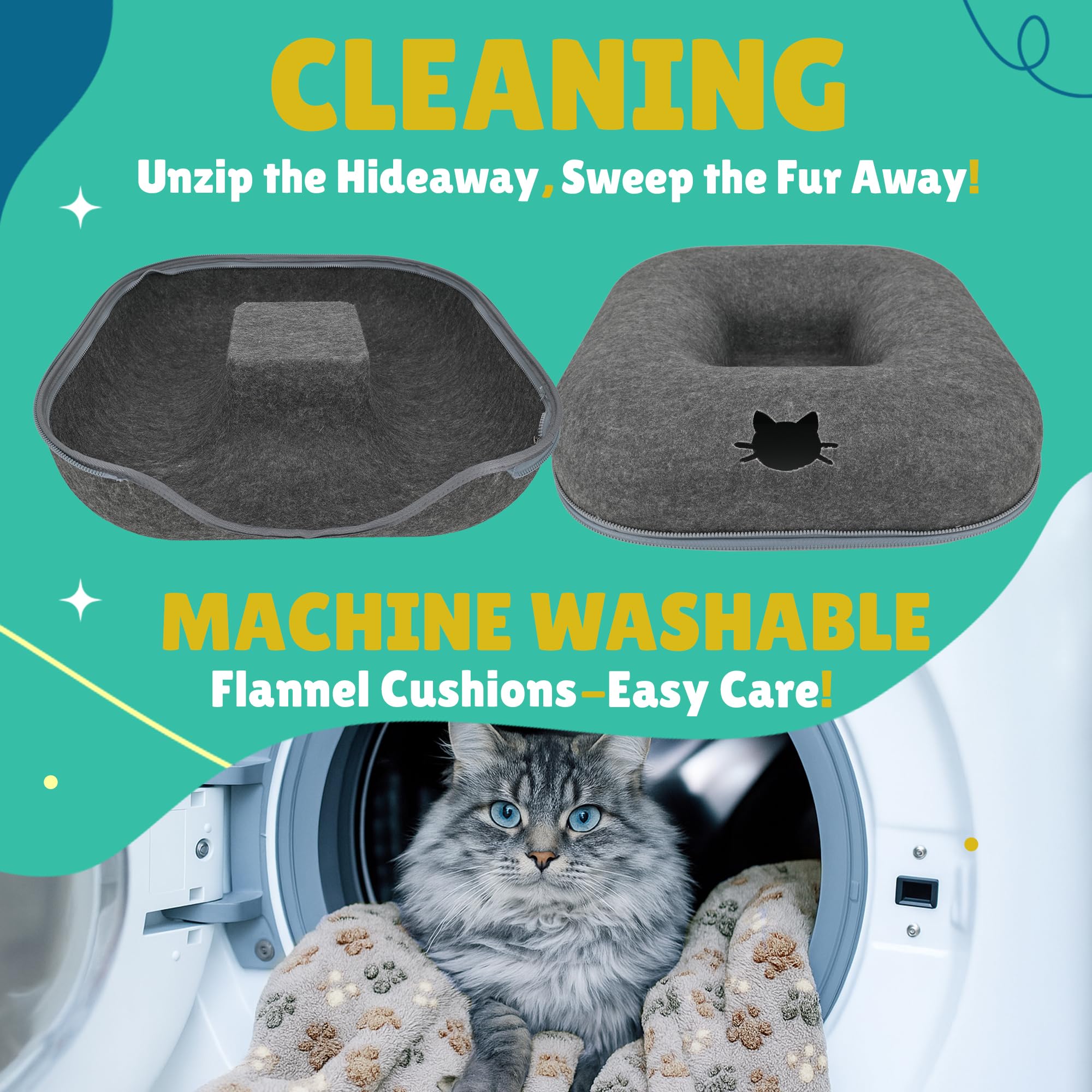 RINGTAIL Peekaboo Cat Cave easy-clean design for busy households