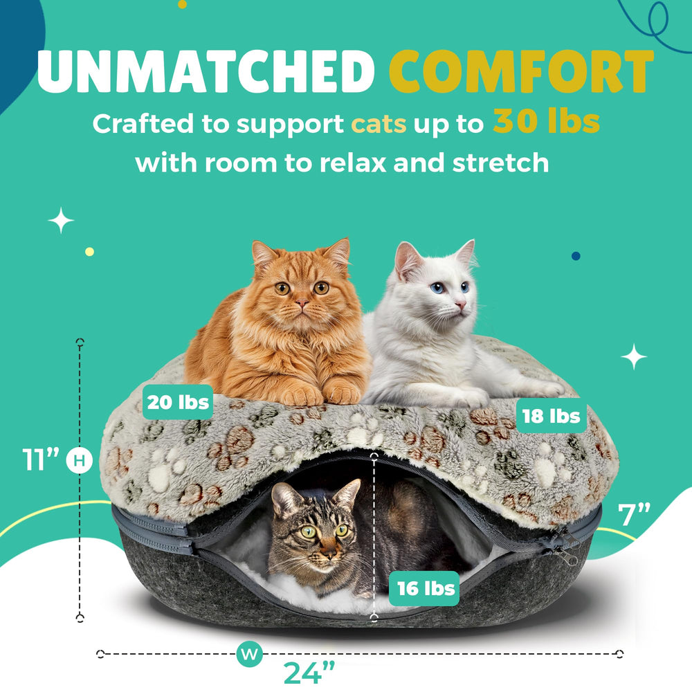 RINGTAIL Peekaboo Cat Cave with two cushions for cozy naps