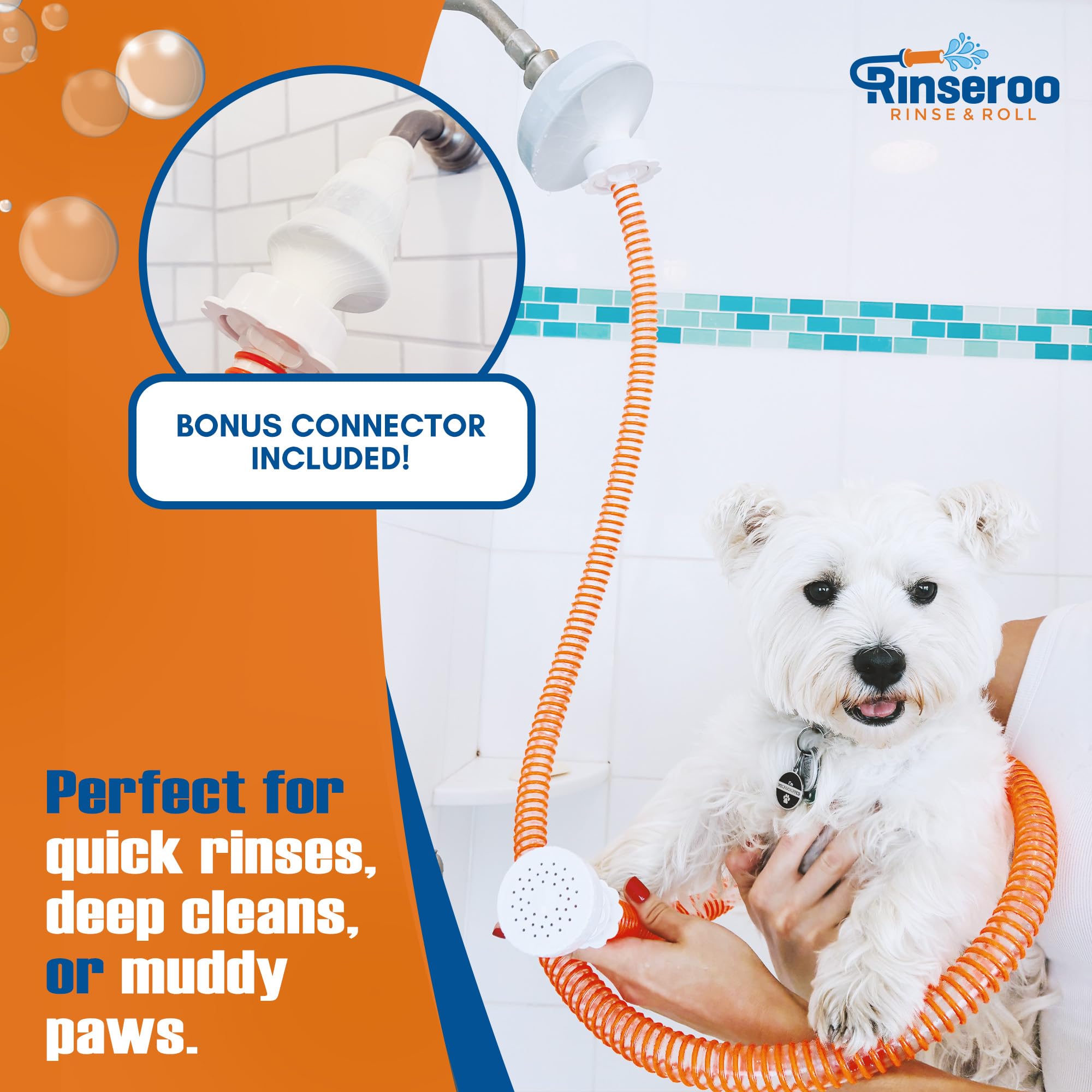 Rinseroo indoor outdoor bath setup for versatile rinsing