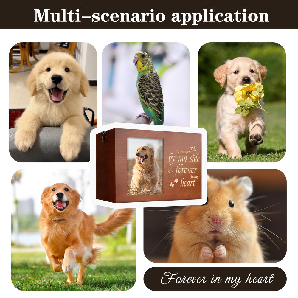 RINVEE pet urn includes commemorative card and stickers for personalization.