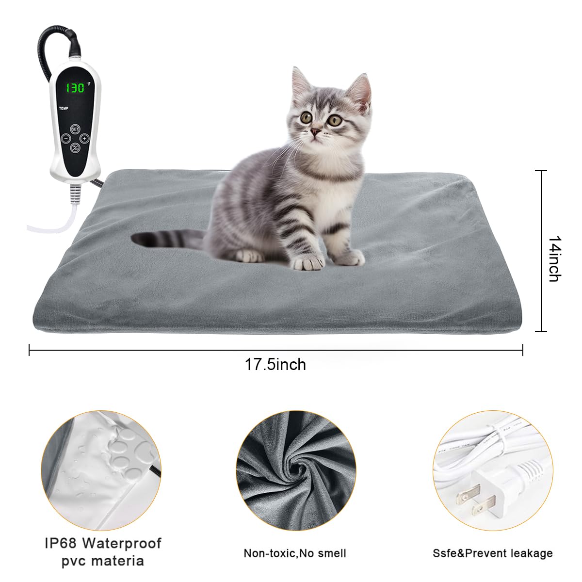 RIOGOO pet heating pad with Oxford floral pattern adds durable, stylish warmth.