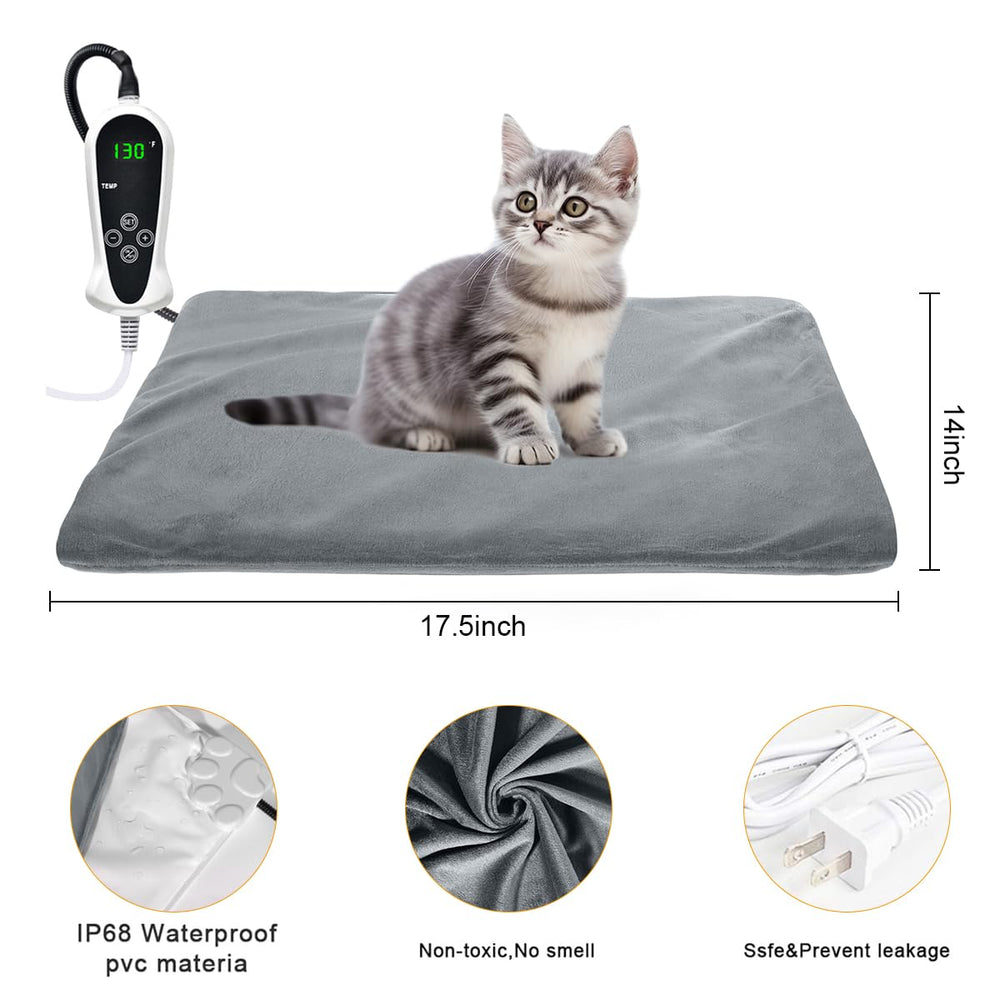 RIOGOO pet heating pad with Oxford floral pattern adds durable, stylish warmth.
