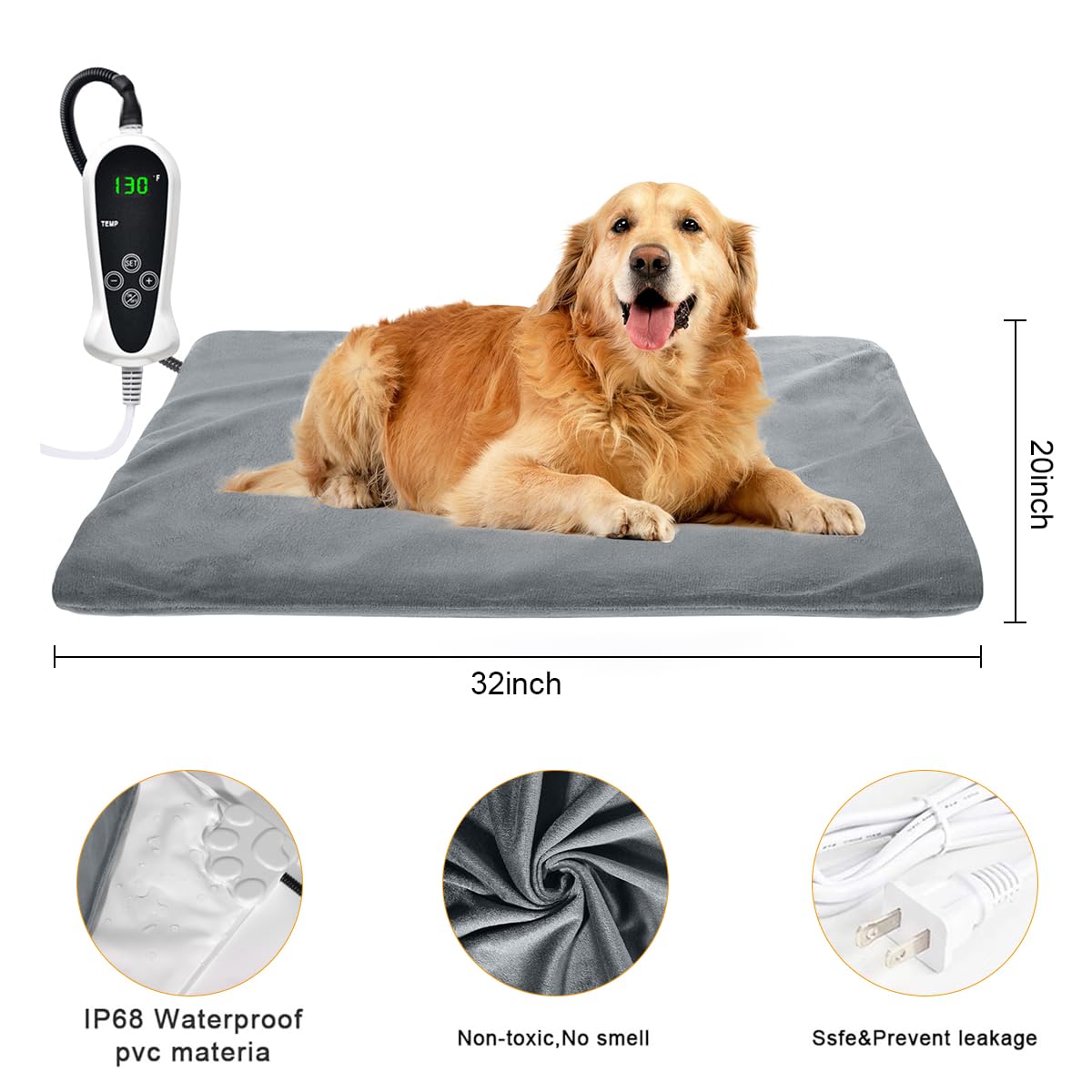 RIOGOO heating pad in use with pet, promoting warmth and comfort